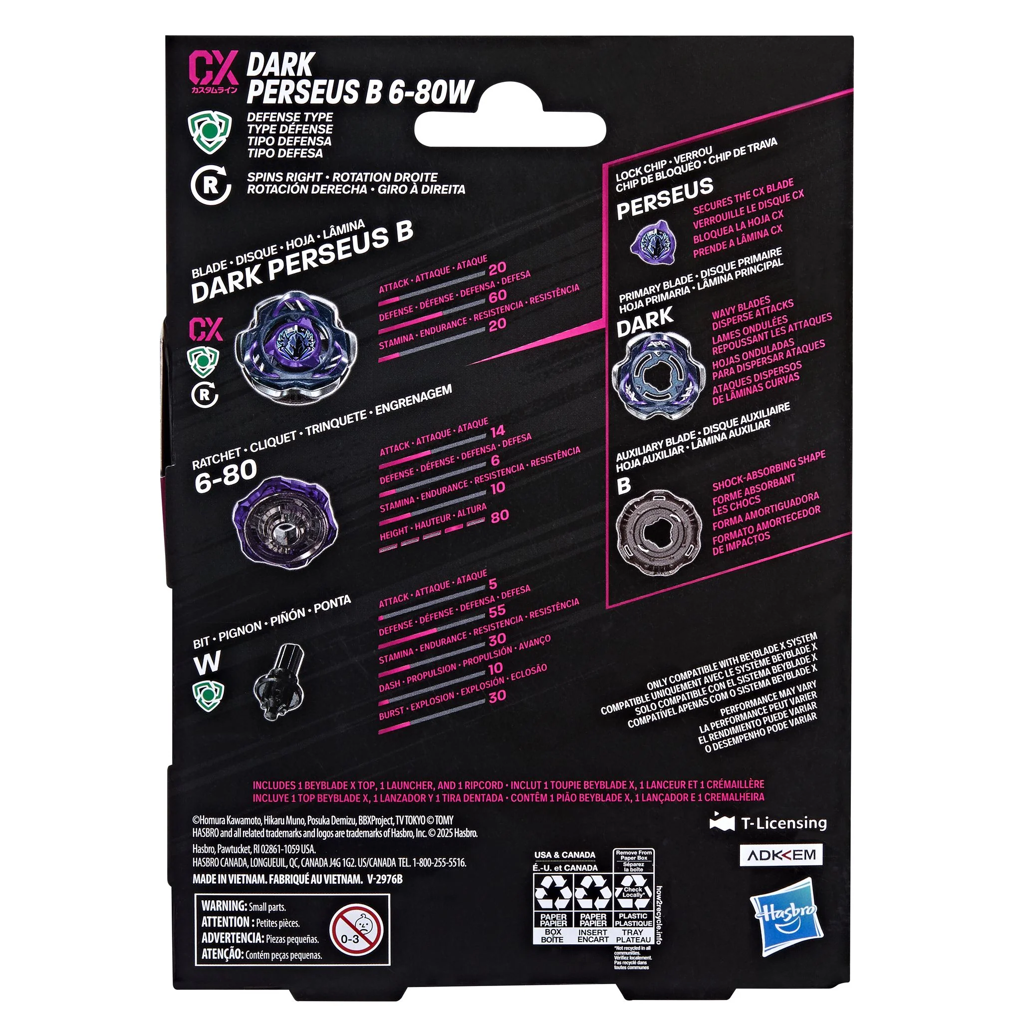 Beyblade X Dark Perseus B 6-80W CX Starter Pack Set