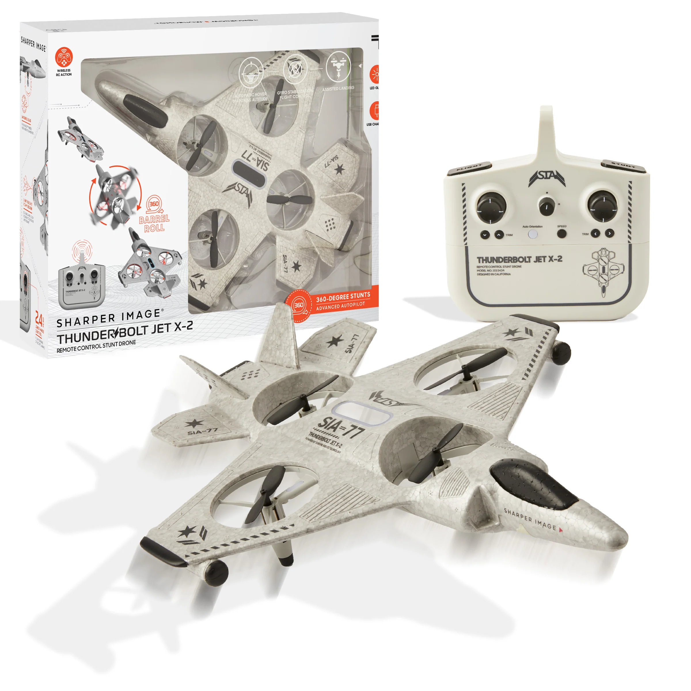 Sharper Image RC Thunderbolt Jet X-2 Stunt Drone