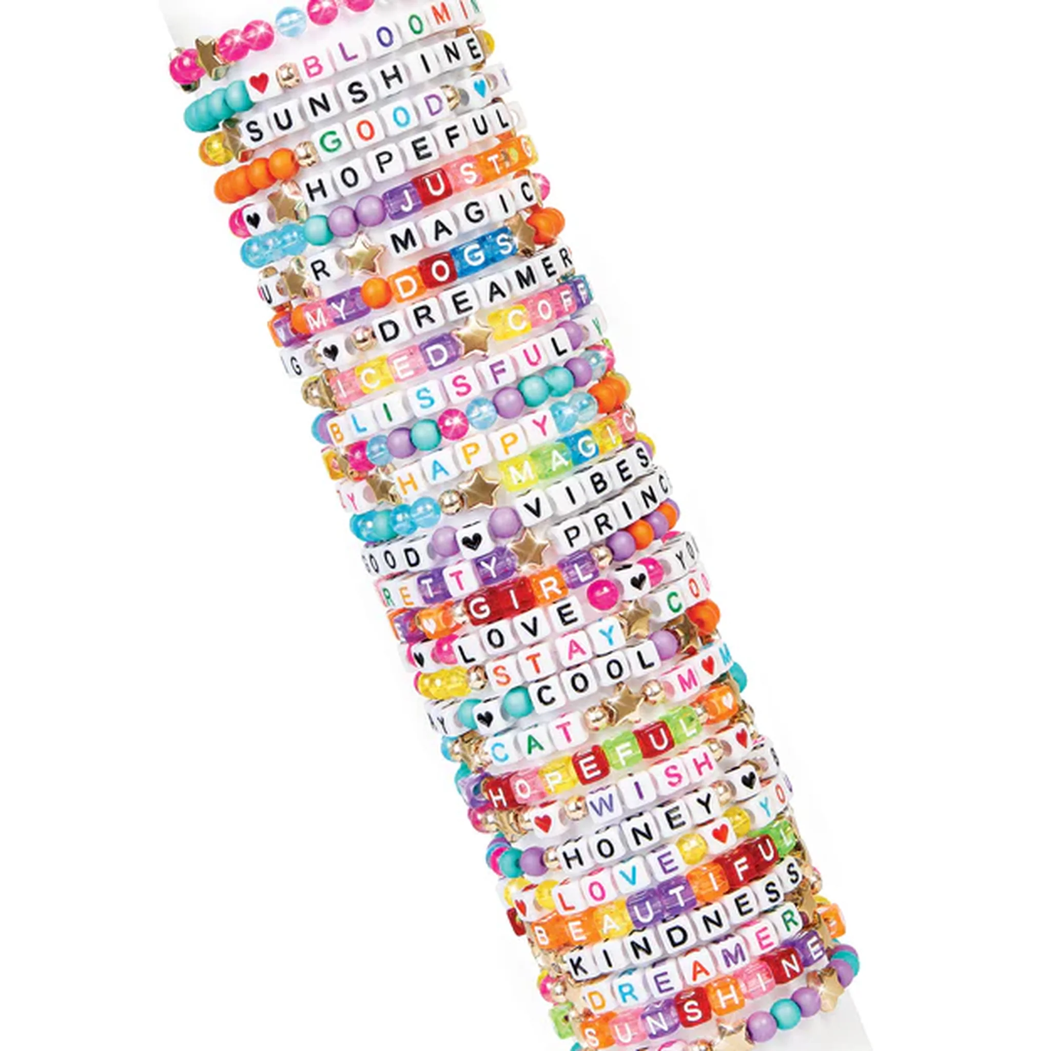 Make It Real Say Yes! Alphabet Bead Bracelet Set