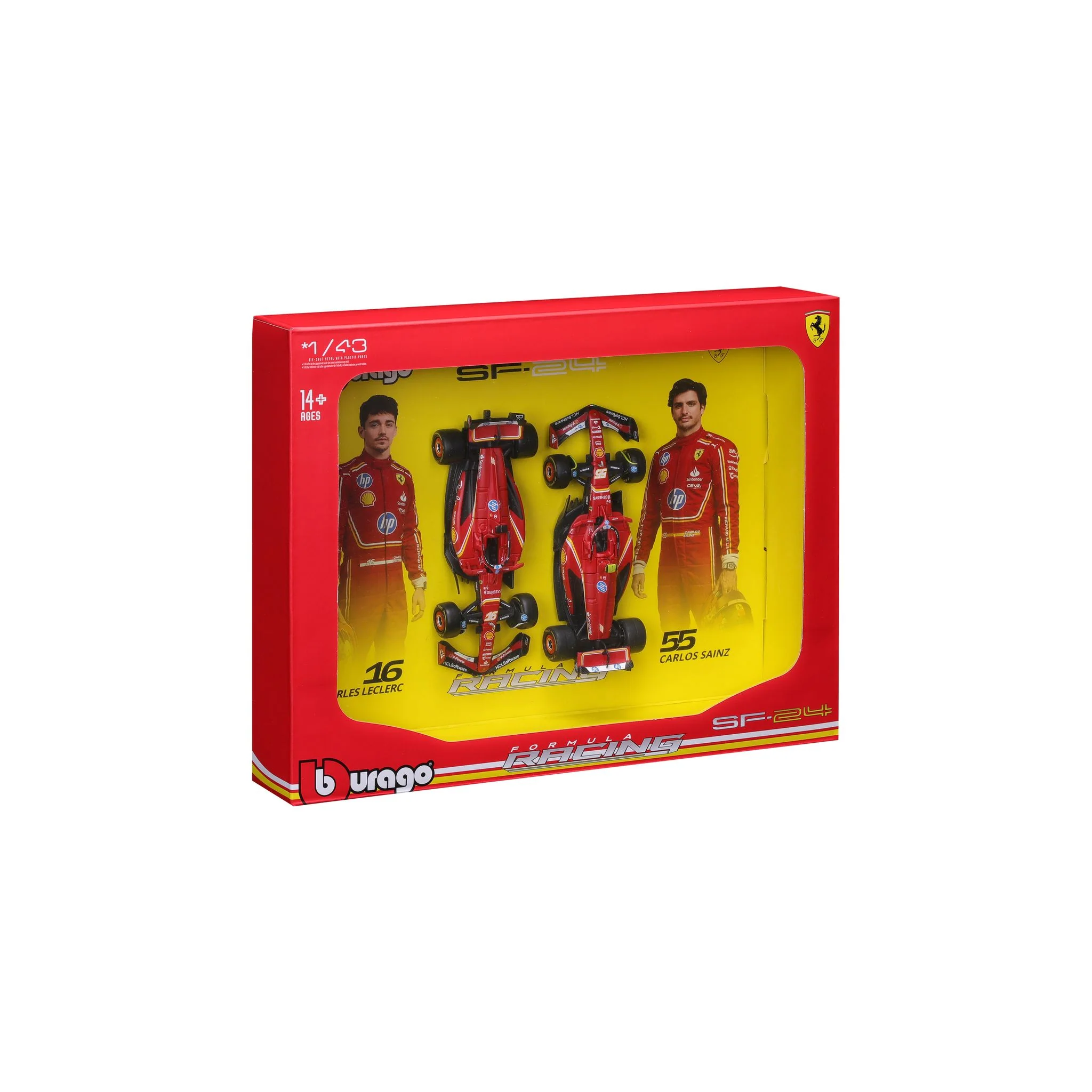 Bburago 1:43 2 Pack Scuderia Ferrari Sf-24 2024