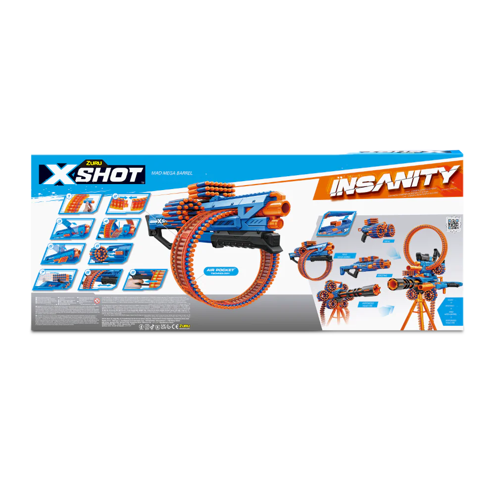 ZURU X Shot Insanity Mad Mega Barrel Blaster - Toyworld NZ