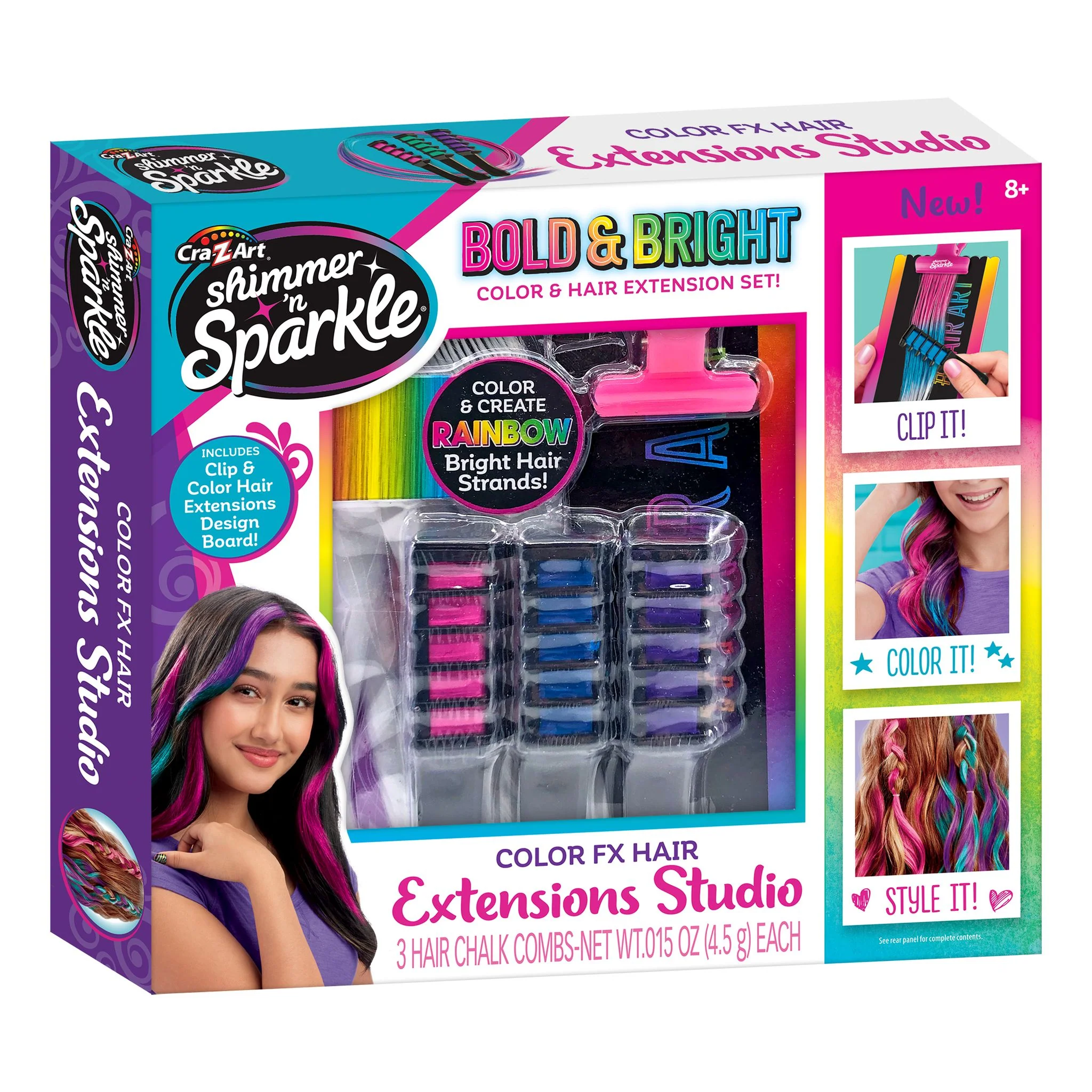 Cra-Z-Art Shimmer 'N Sparkle Color Fx Hair Extensions Studio