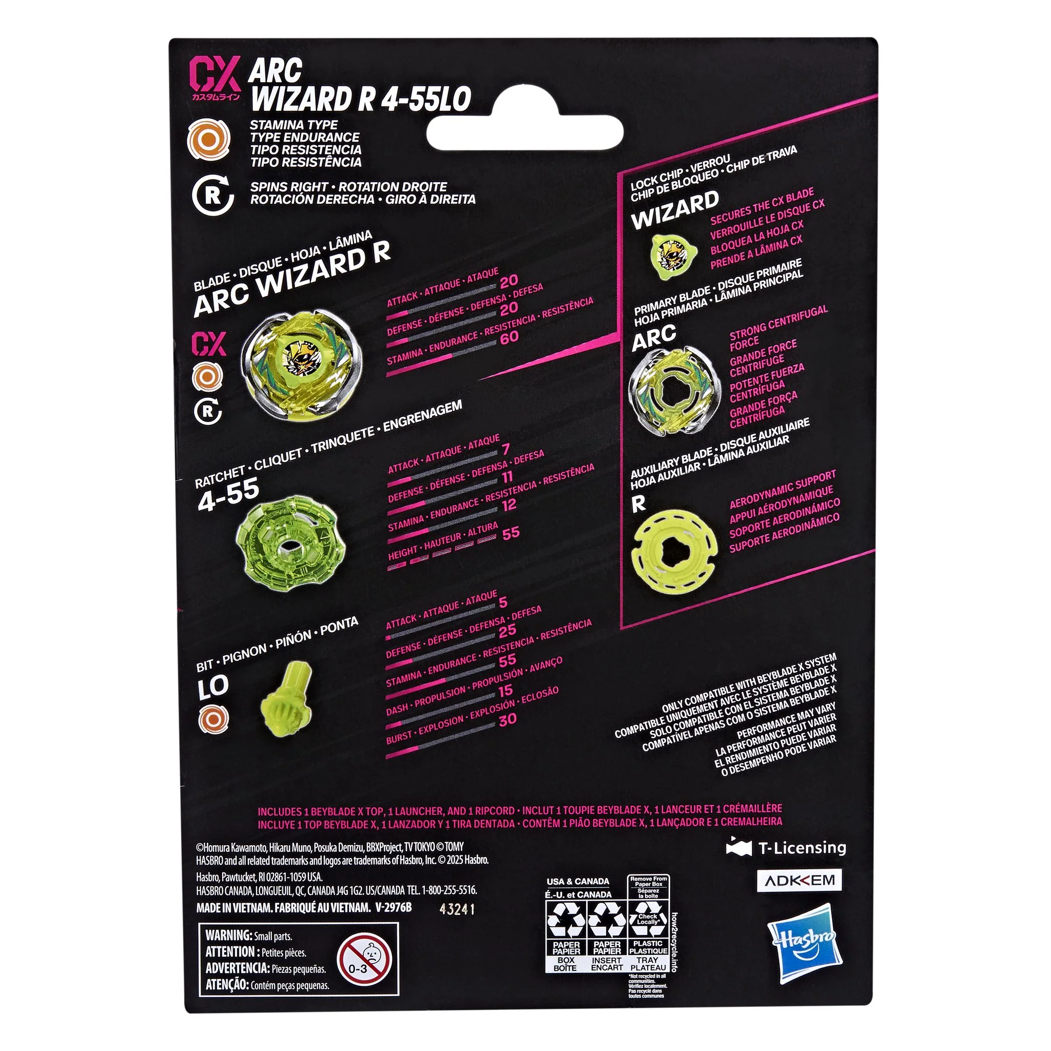 Beyblade X Arc Wizard R 4-55LO CX Starter Pack Set
