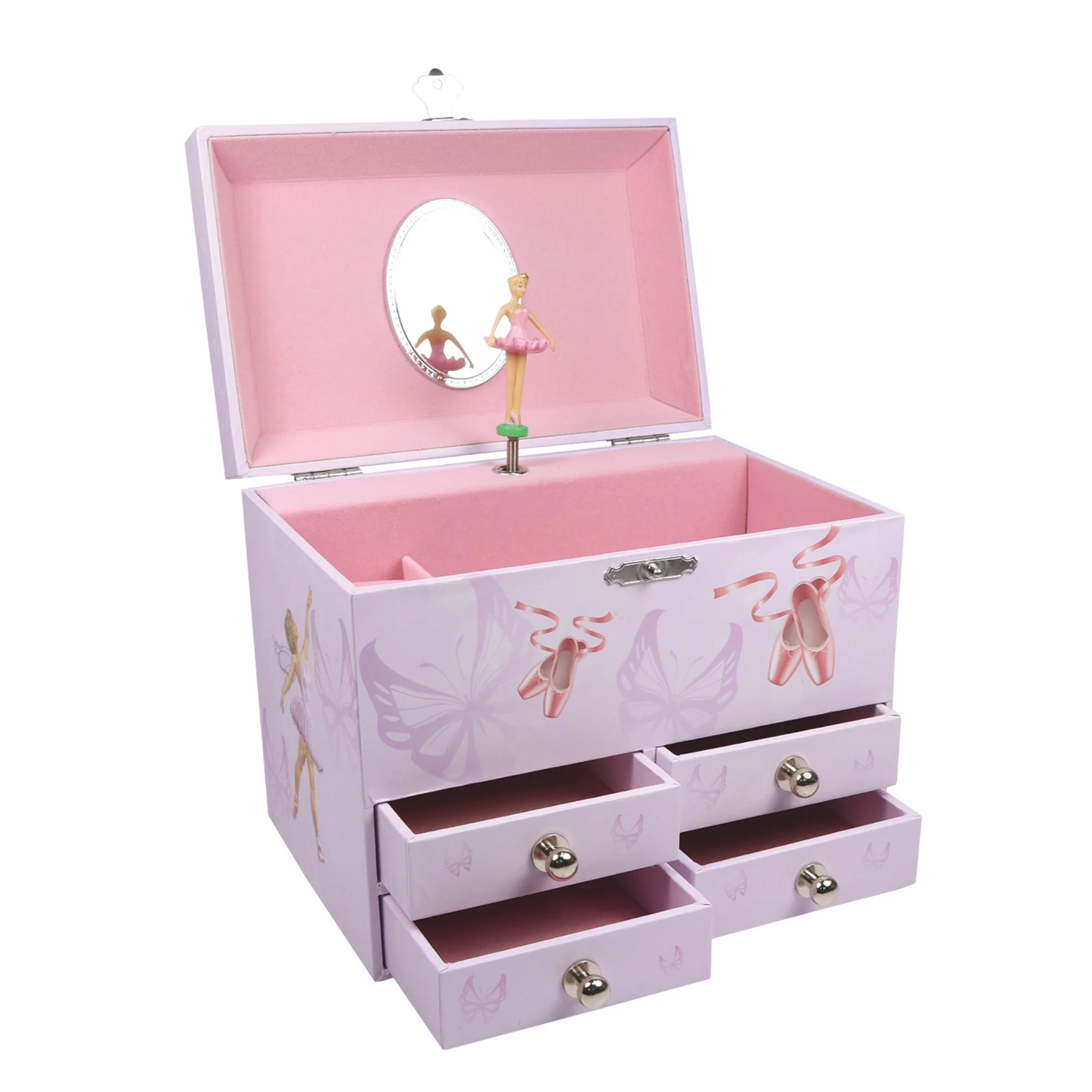 1977-ballerina-pink-music-box-with-four-drawers-1.webp Ballerina Pink Music Box With Four Drawers