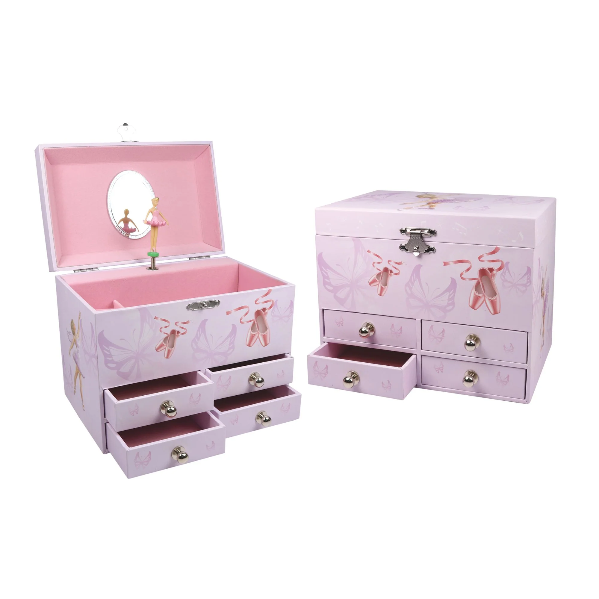 1977-ballerina-pink-music-box-with-four-drawers-2.webp Ballerina Pink Music Box With Four Drawers