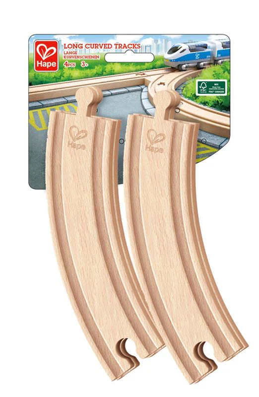 Hape Railway Long Curved Tracks 4 Packs