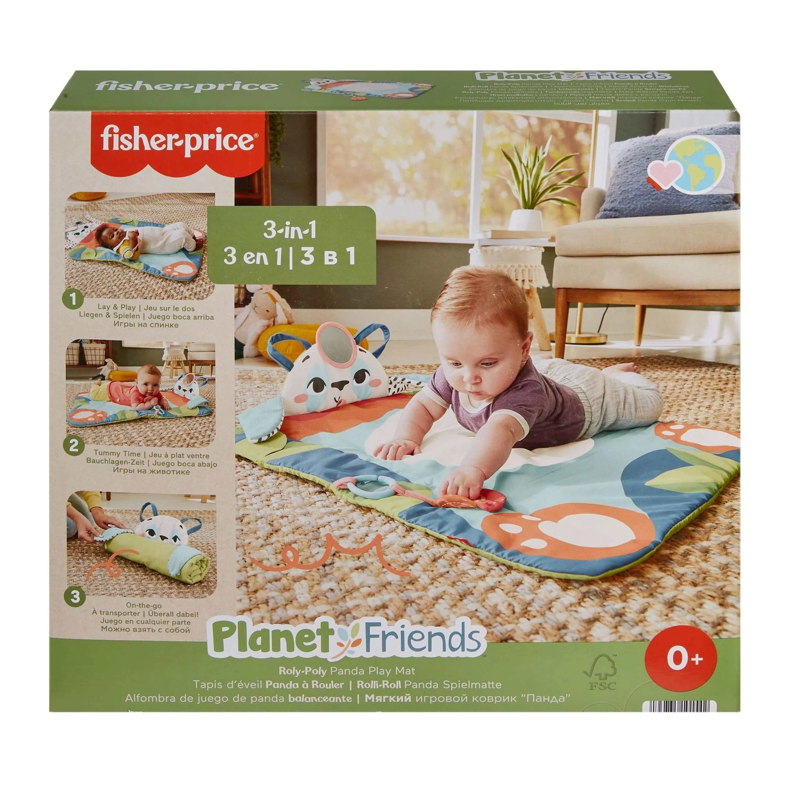 Fisher-Price 3-In-1 Roly-Poly Panda Play Mat