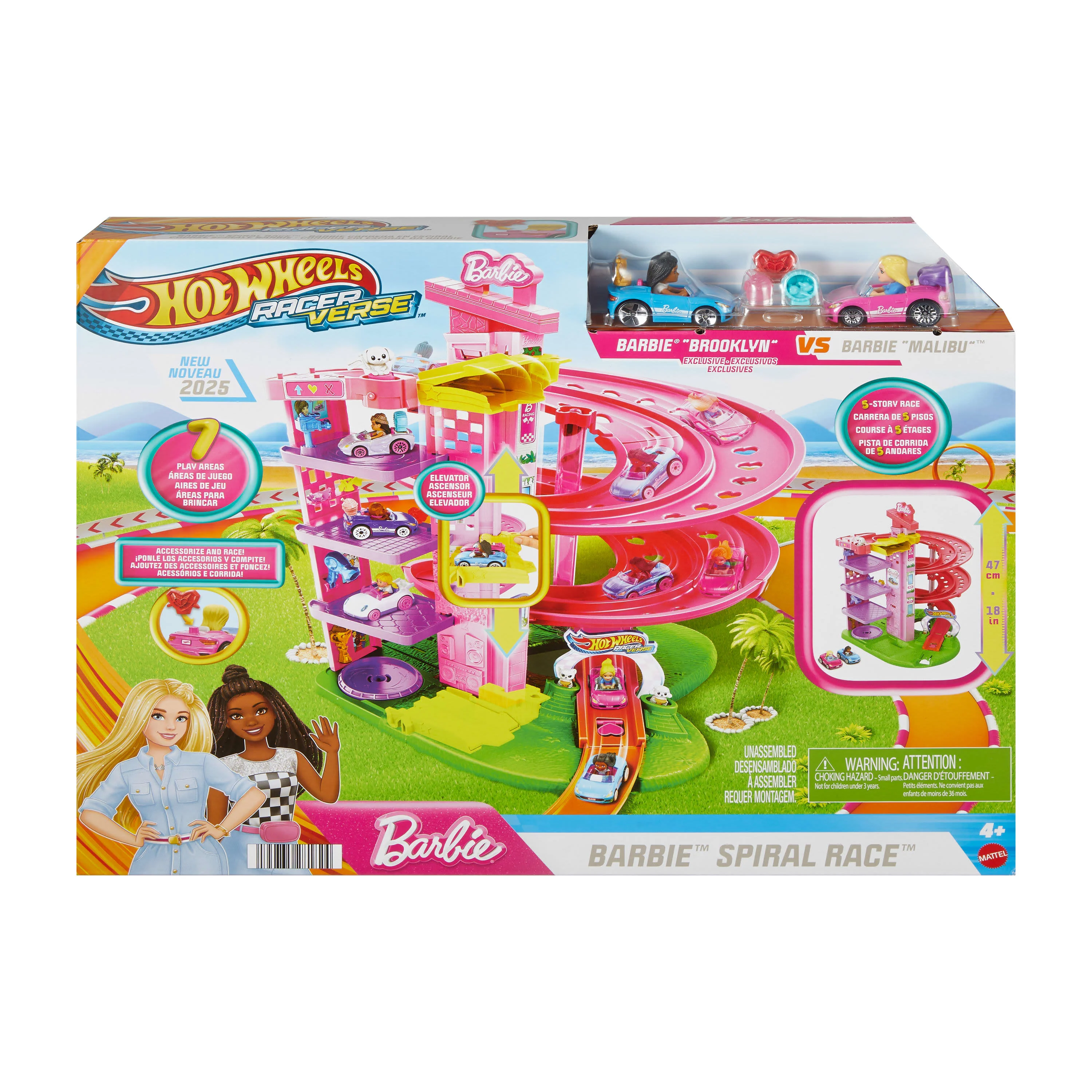 Hot Wheels Racer Verse Barbie Spiral Race Trackset