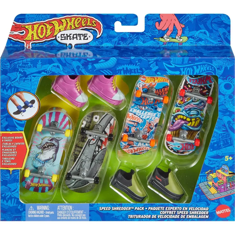 Hot Wheels Skate Fingerboard + Shoe Multipack Speed Shredder