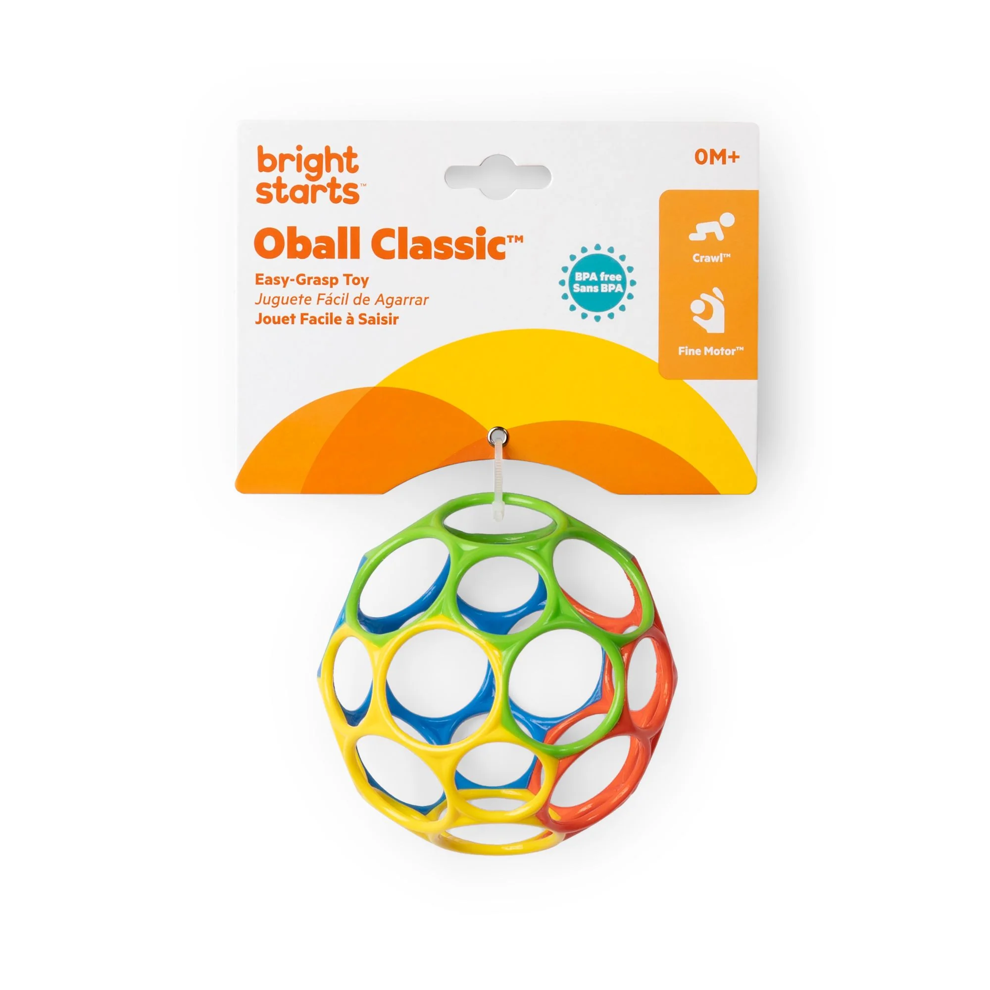 BRIGHT STARS OBALL EASY GRASP CLASSIC - RED, BLUE, YELLOW & GREEN