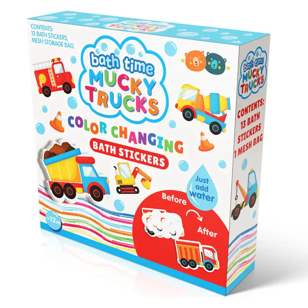 Buddy And Barney Colour Changing Bath Stickers - Mucky Trucks