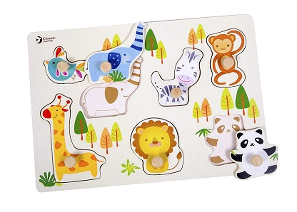 Classic World Zoo Puzzle With Knobs