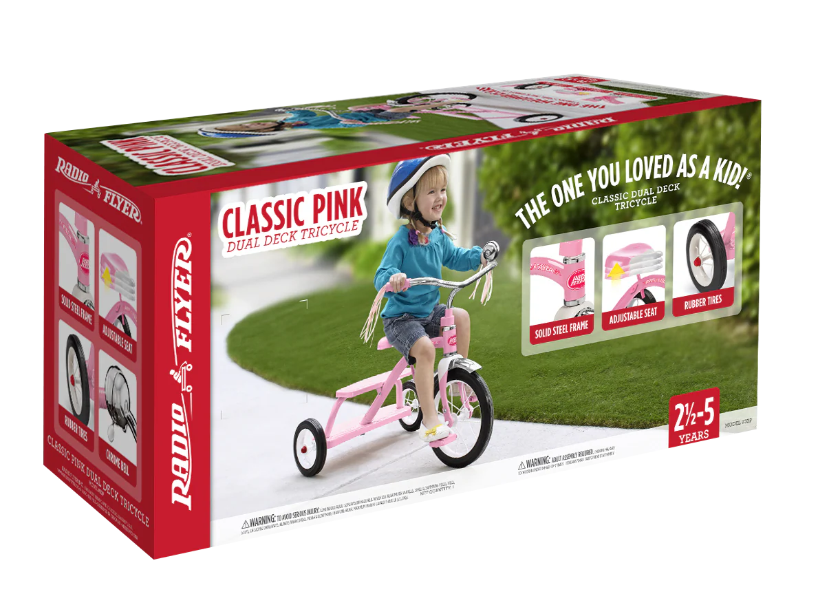 Radio Flyer Classic Dual Deck Tricycle Pink