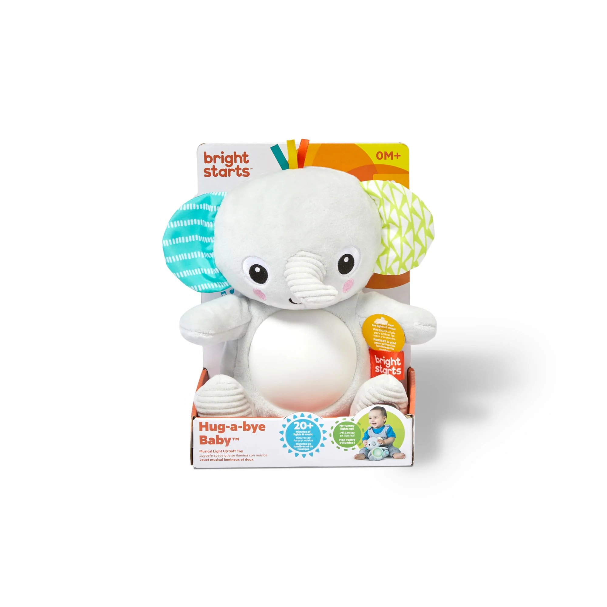 Bright Starts Hug-A-Bye Baby Light And Sound Elephant