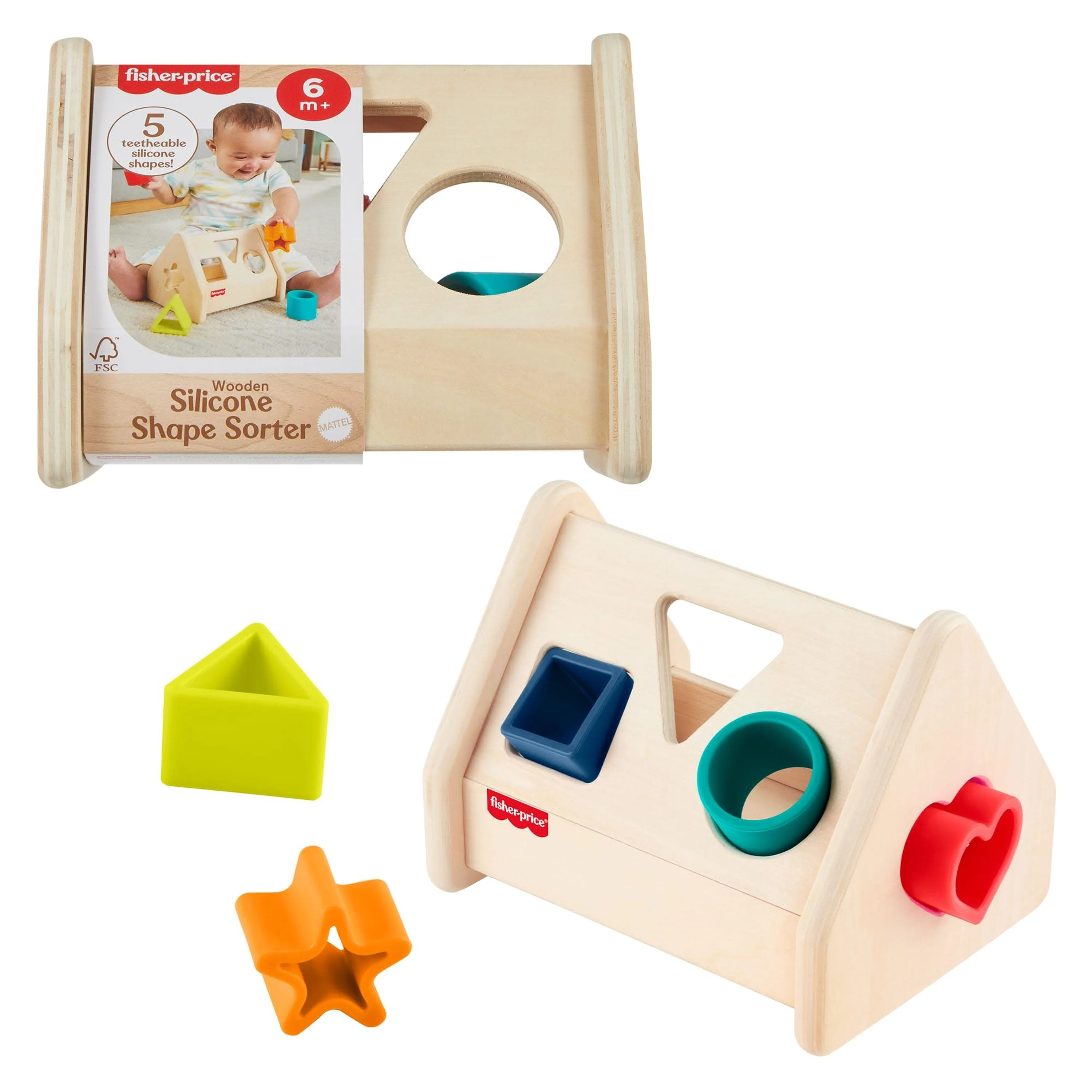 Fisher-Price Wooden Silicone Shape Sorter